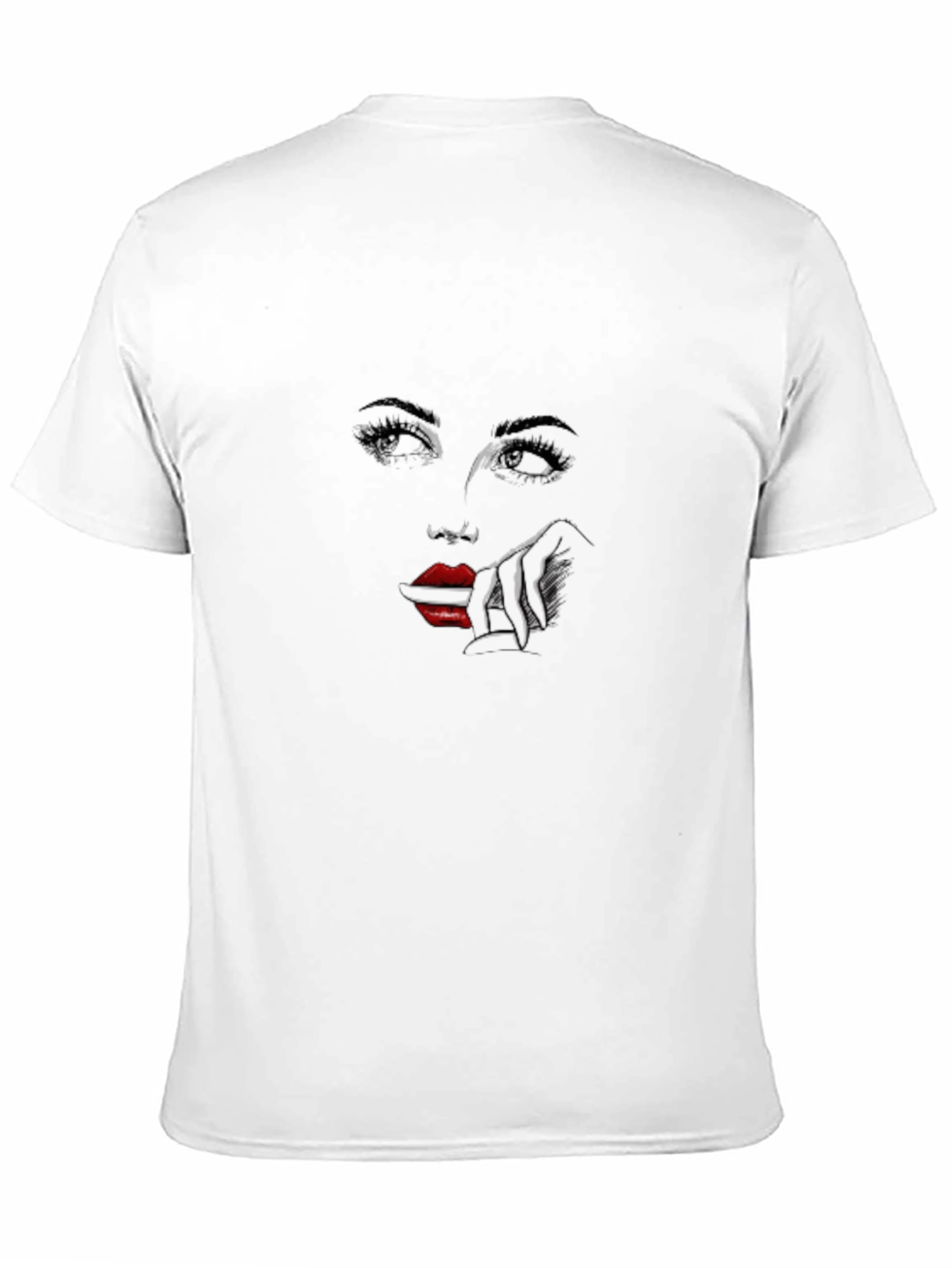 Abstract Womans Face Graphic Print Black T-Shirt