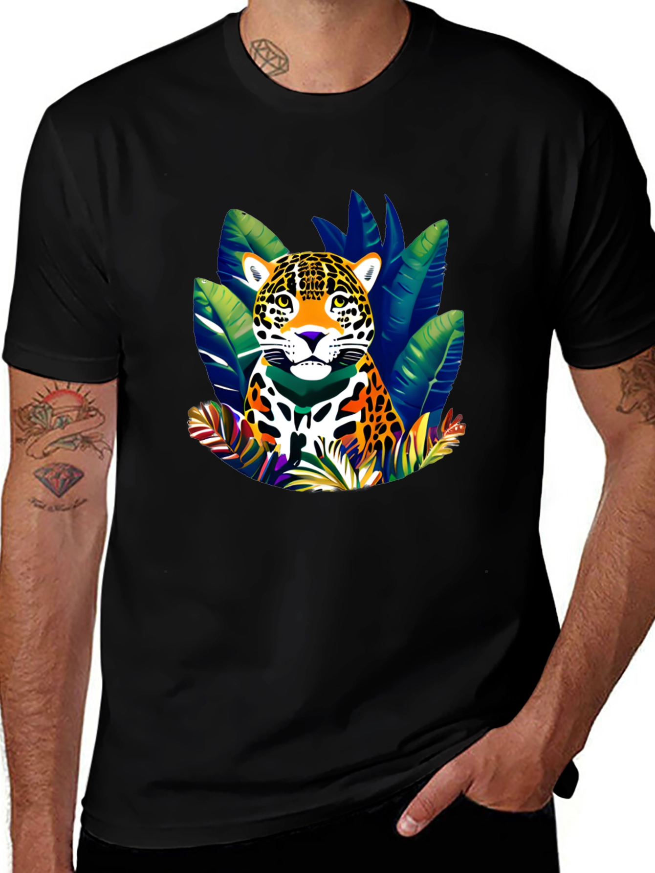 Jaguar Jungle Graphic T-Shirt - Bold Wildlife Design