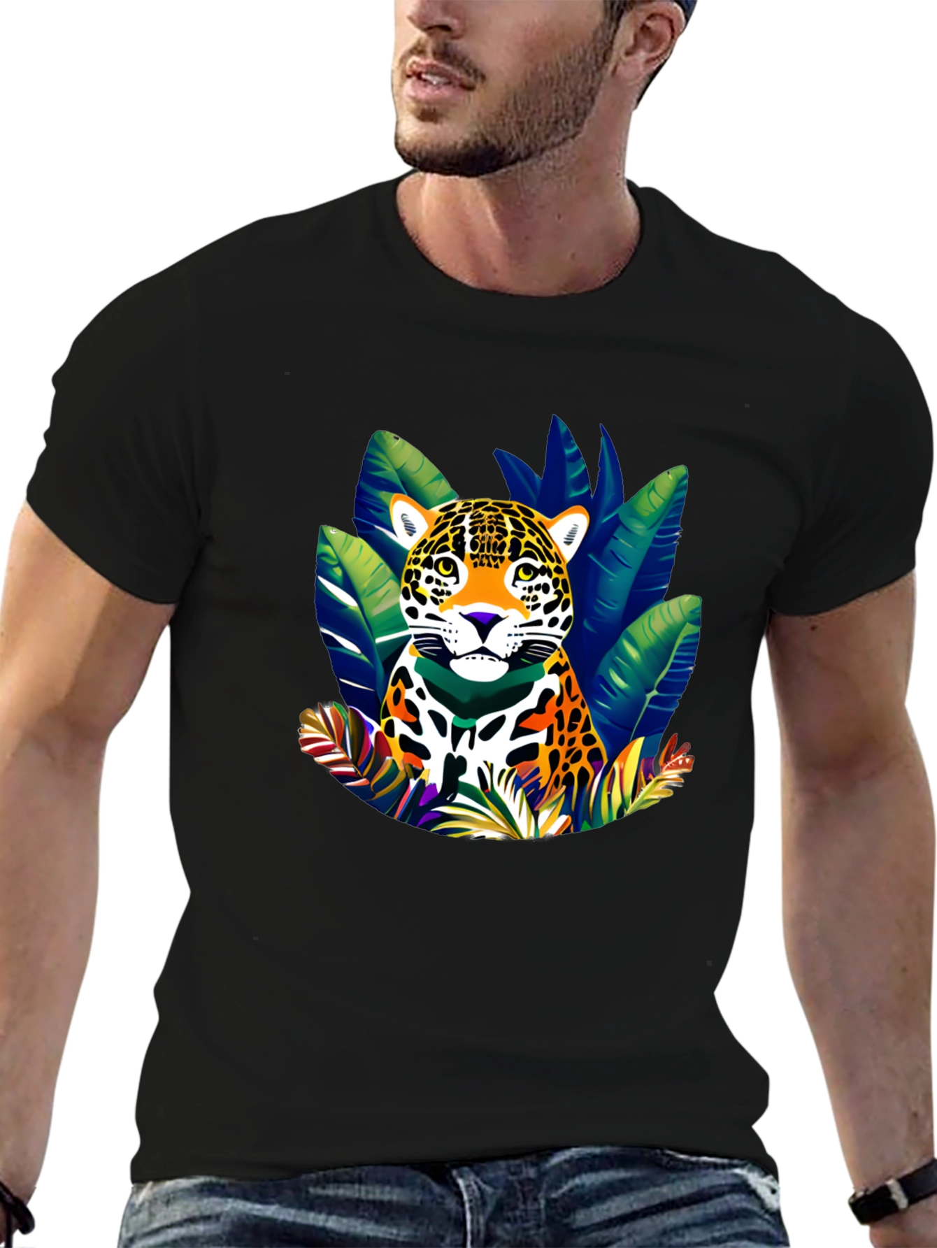 Jaguar Jungle Graphic T-Shirt - Bold Wildlife Design