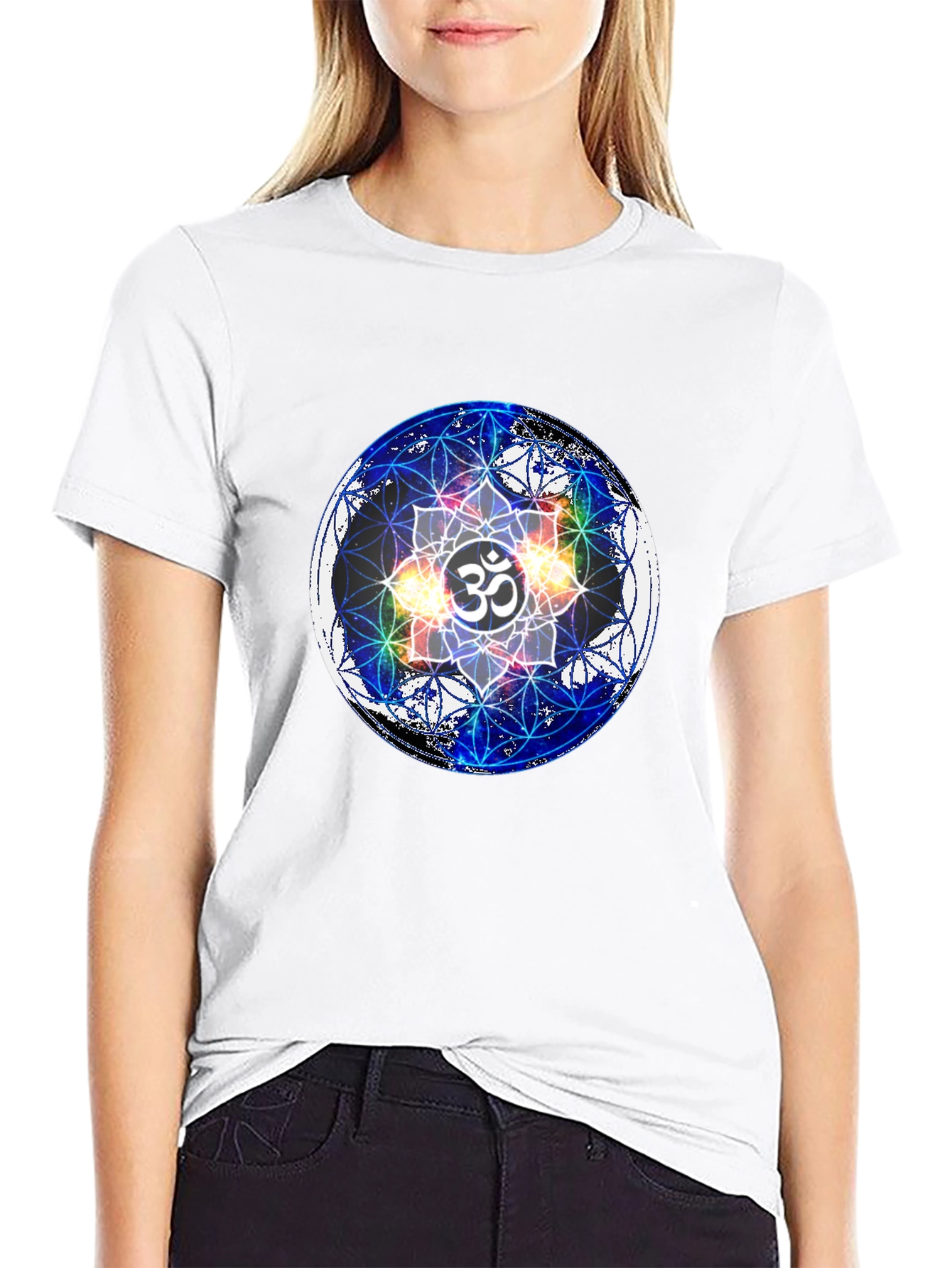 Om Mandala Black T-Shirt - Spiritual Design