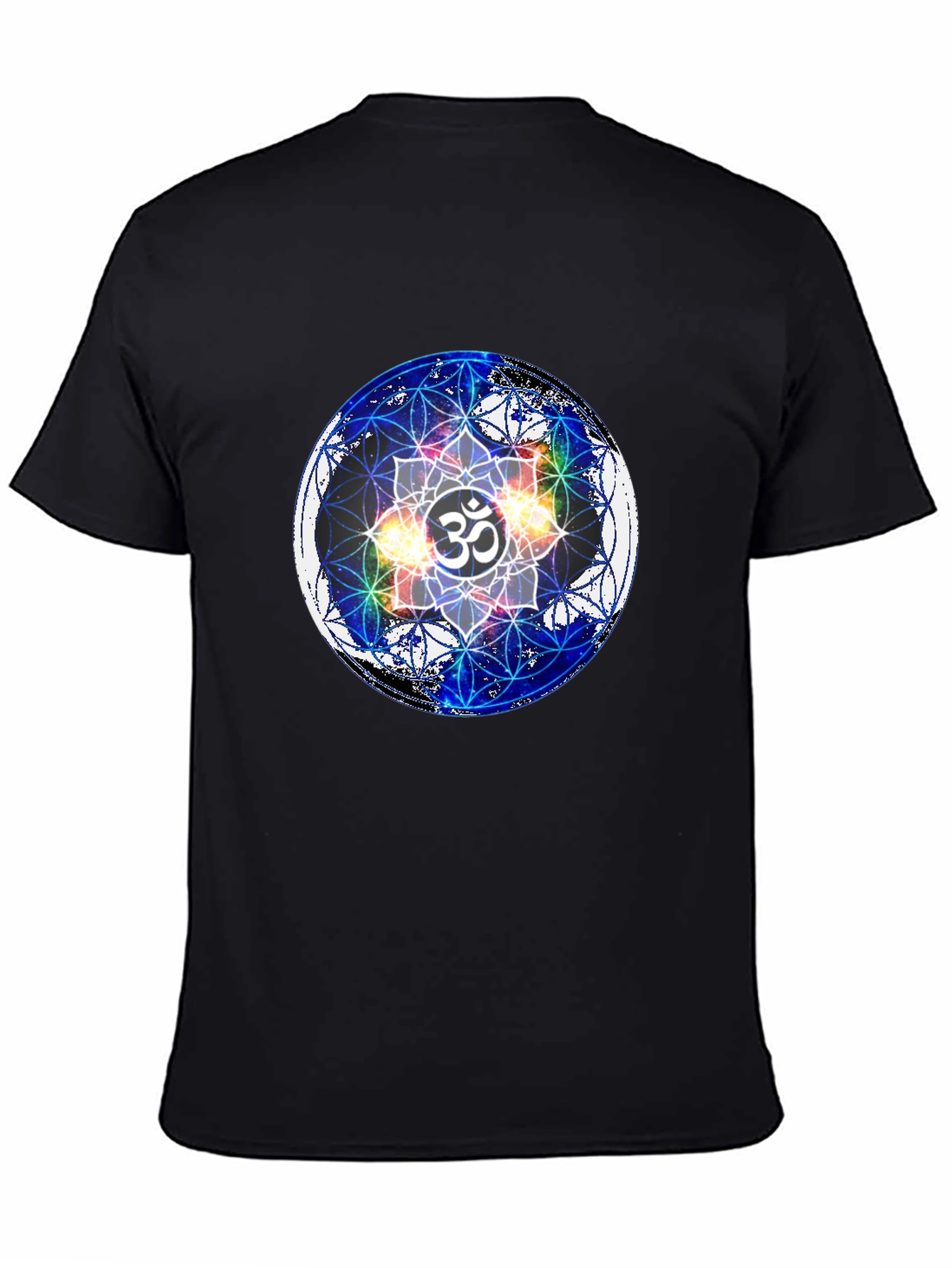 Om Mandala Black T-Shirt - Spiritual Design