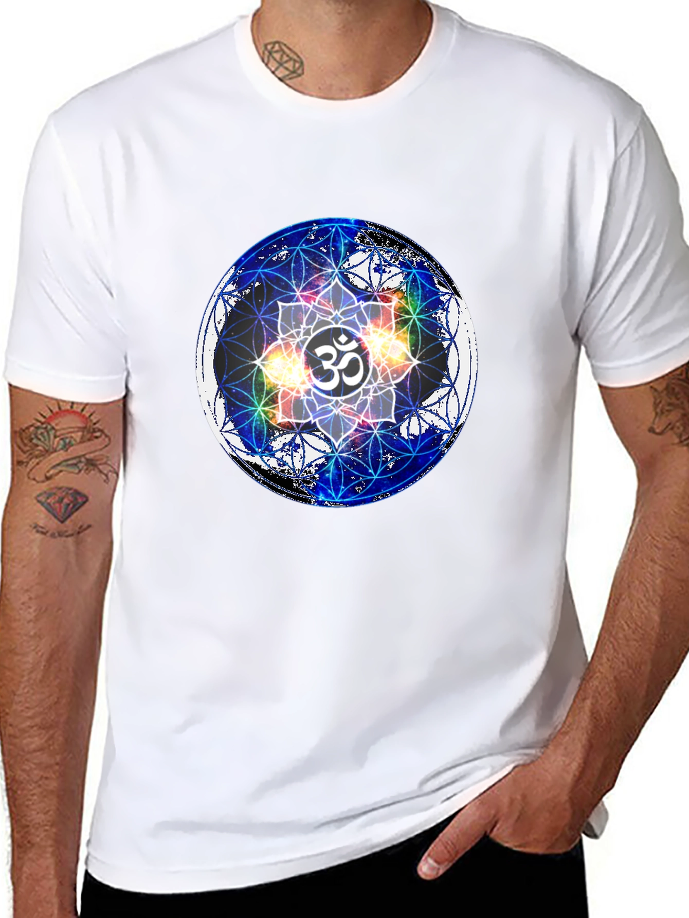 Om Mandala Black T-Shirt - Spiritual Design