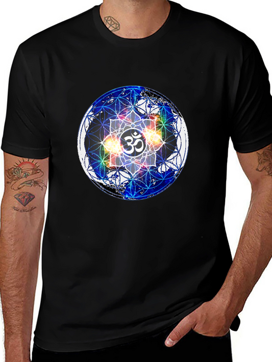 Om Mandala Black T-Shirt - Spiritual Design