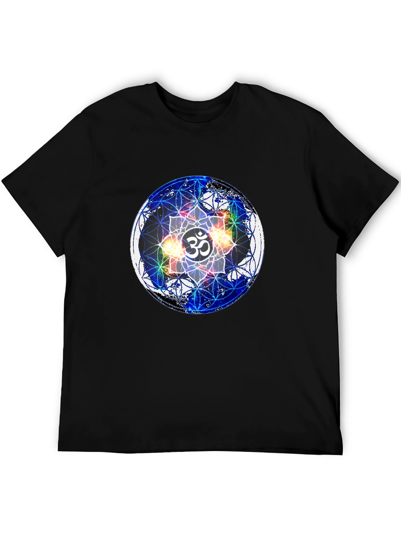 Om Mandala Black T-Shirt - Spiritual Design