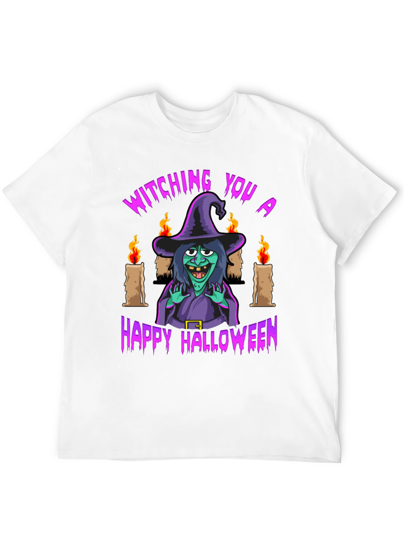Witching You Happy Halloween T-Shirt - Black