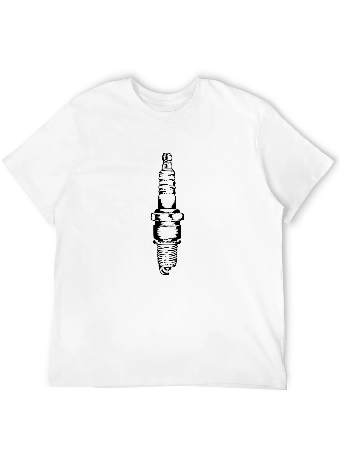 Spark Plug Graphic Tee - Black Cotton Casual Wear