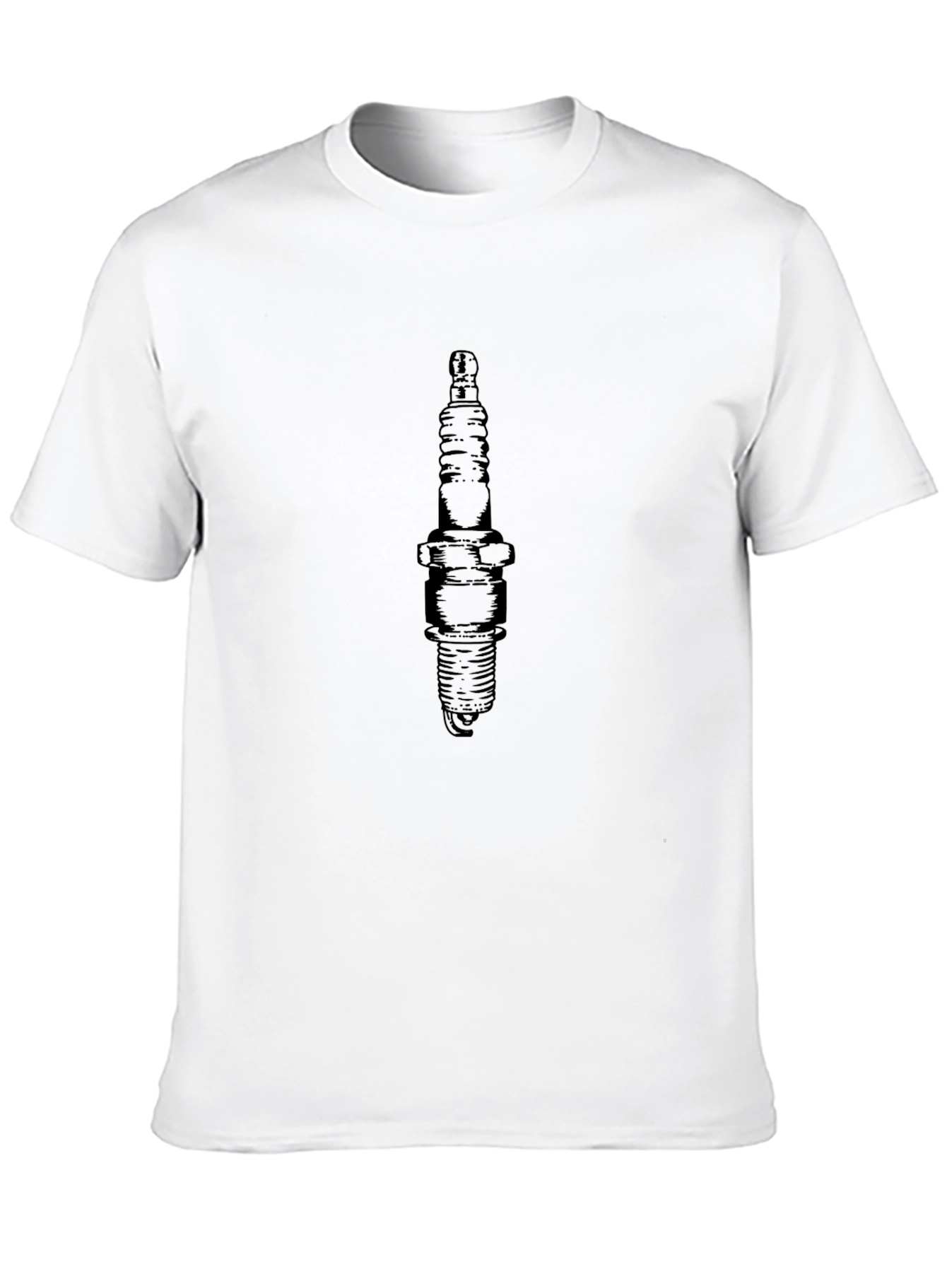 Spark Plug Graphic Tee - Black Cotton Casual Wear