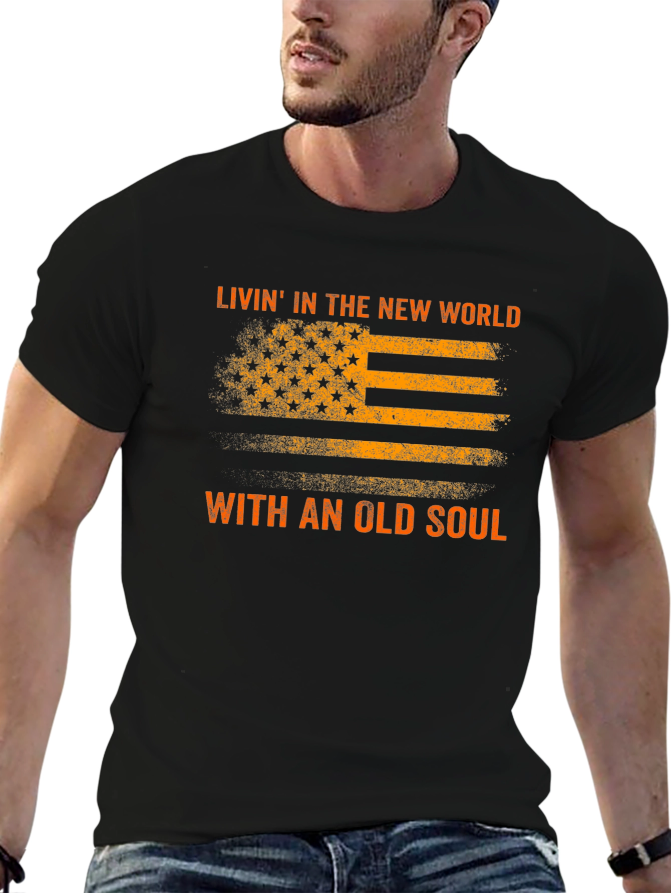 Old Soul USA Flag Graphic T-Shirt