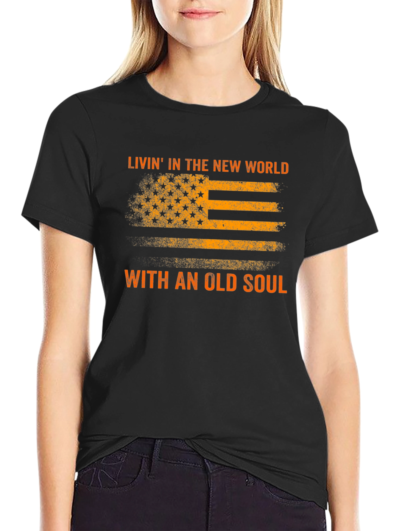 Old Soul USA Flag Graphic T-Shirt