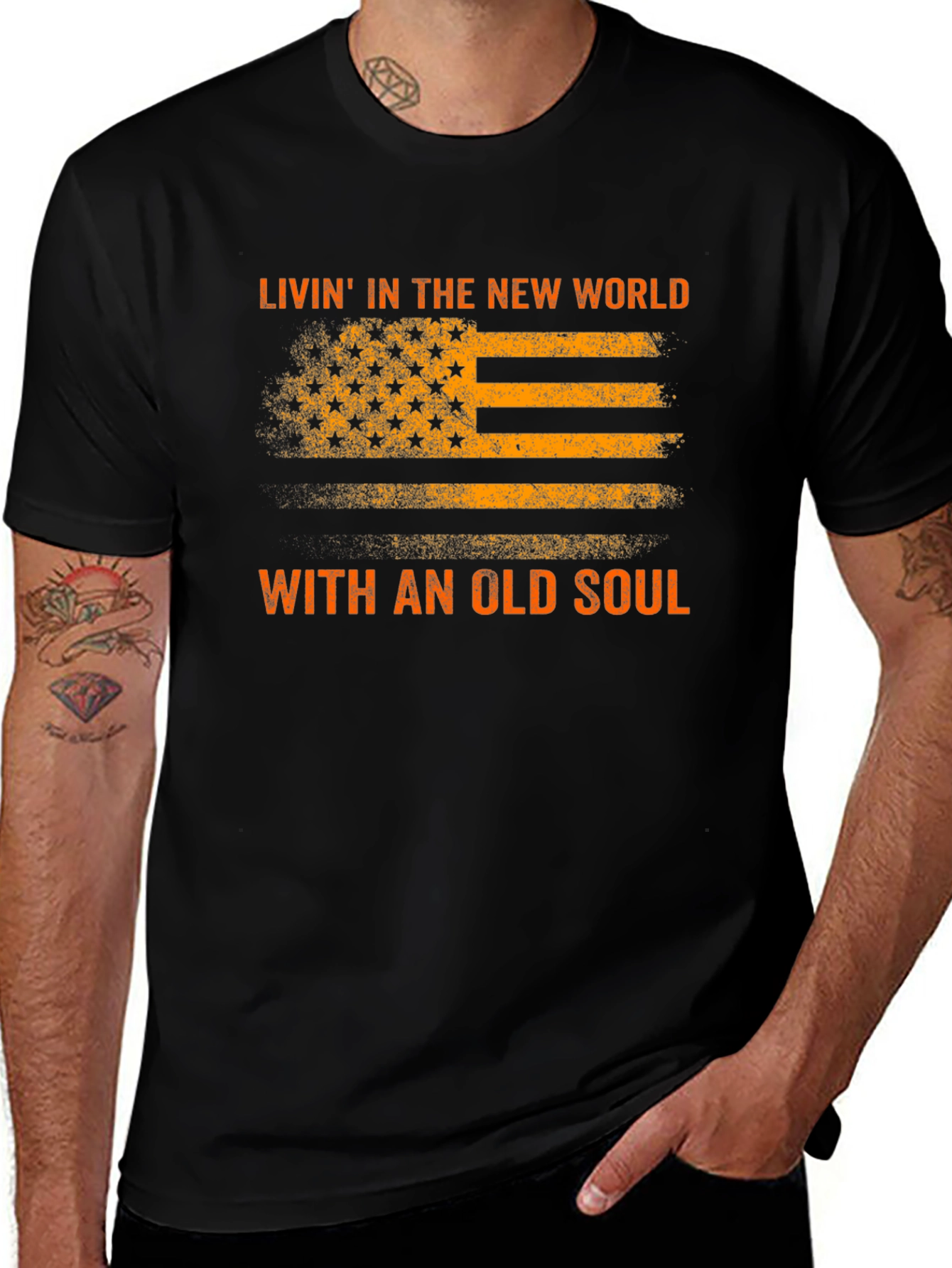 Old Soul USA Flag Graphic T-Shirt
