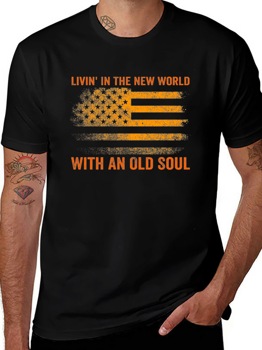 Old Soul USA Flag Graphic T-Shirt