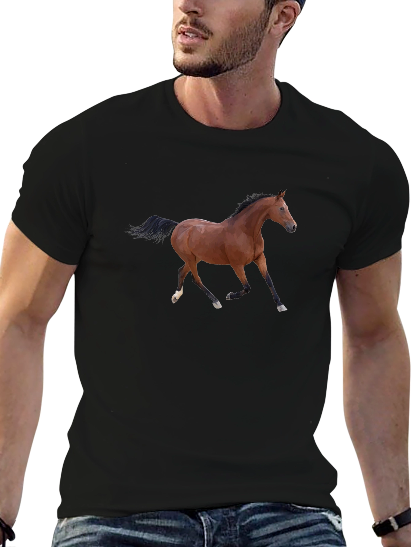 Horse Graphic Black T-Shirt