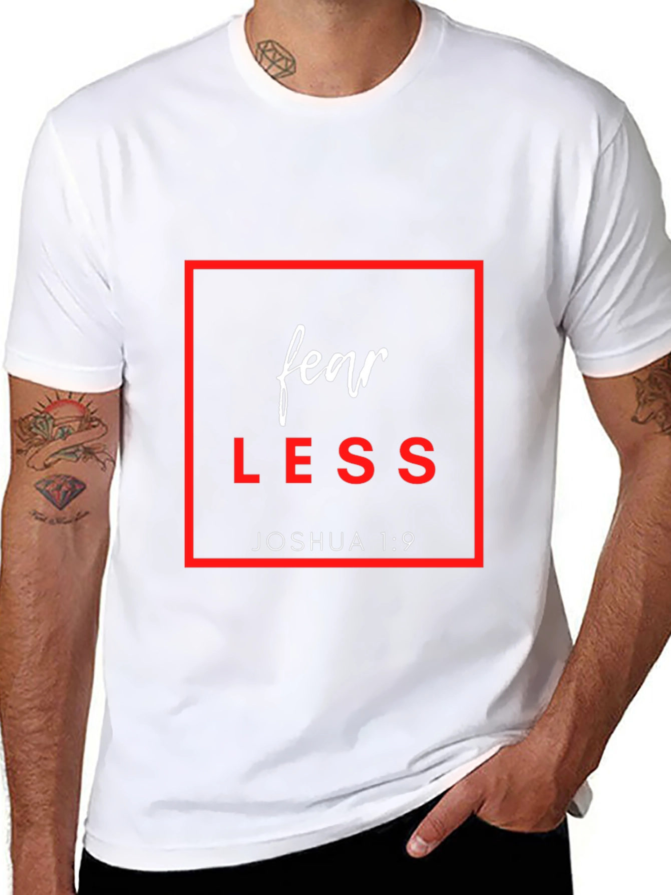 Fear Less Joshua 1:9 Graphic T-Shirt