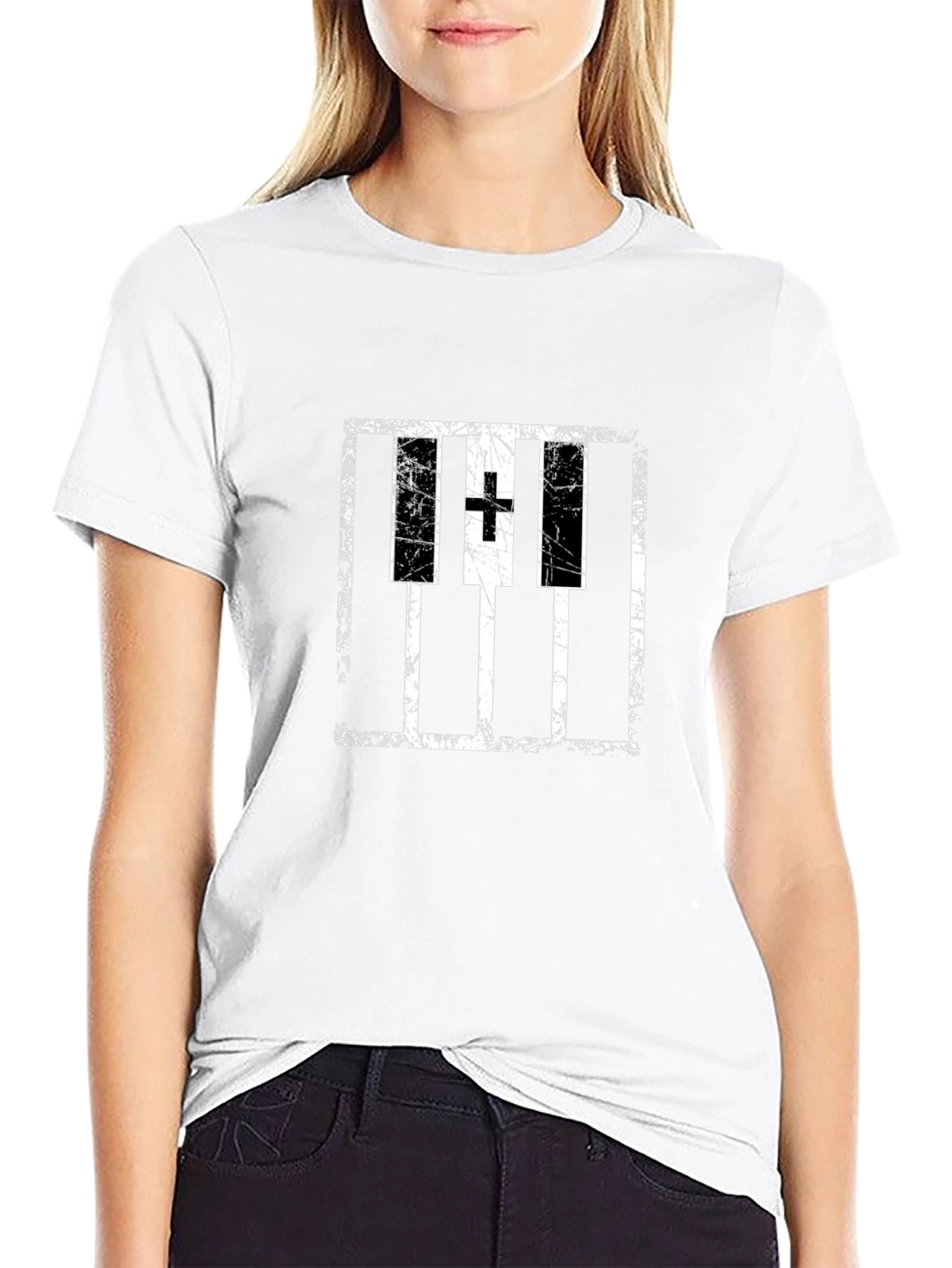 Grunge Piano Keyboard T-Shirt - Musical Style
