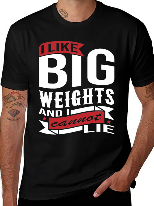 I Like Big Weights T-Shirt - Funny Gym Workout Tee
