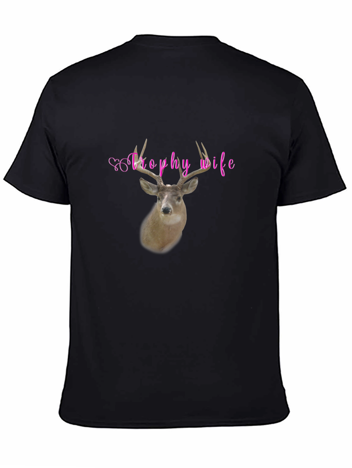 Trophy Wife Deer Graphic Black T-Shirt
