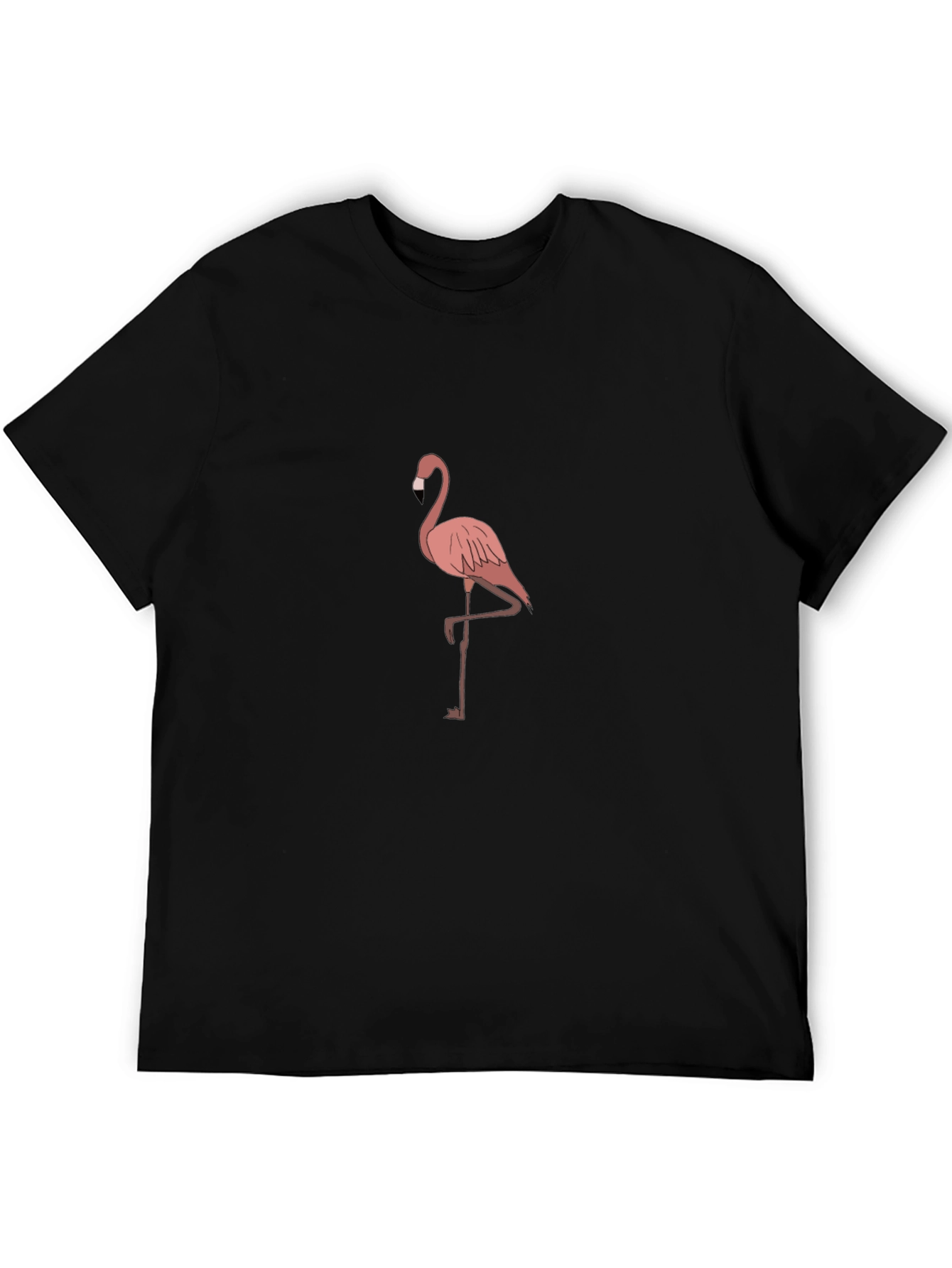 Flamingo Graphic Tee - Black Casual T-Shirt