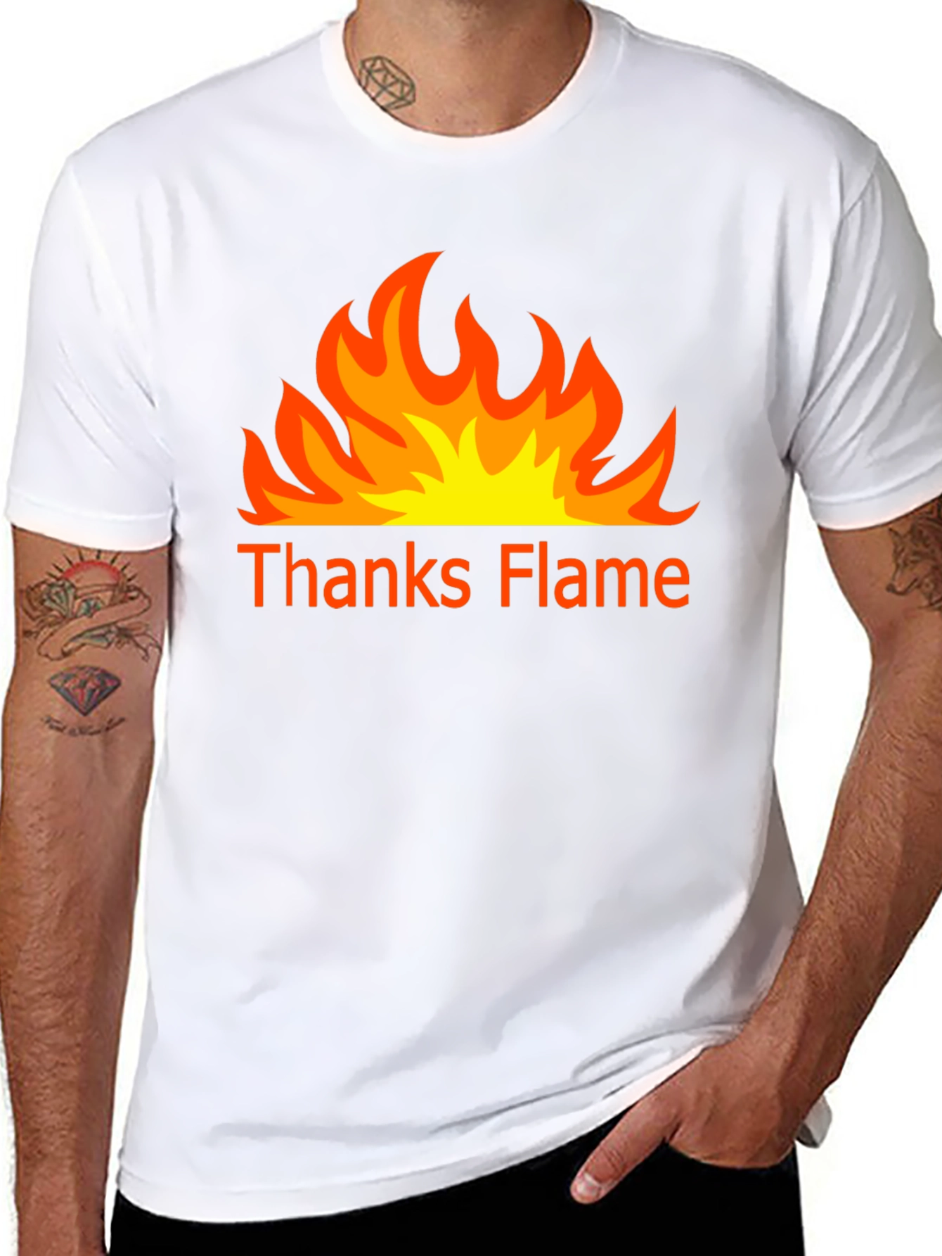 Thanks Flame Black T-Shirt
