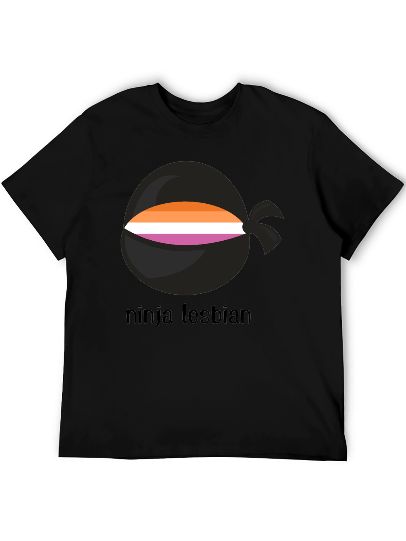 Ninja Lesbian Pride T-Shirt - Black Tee