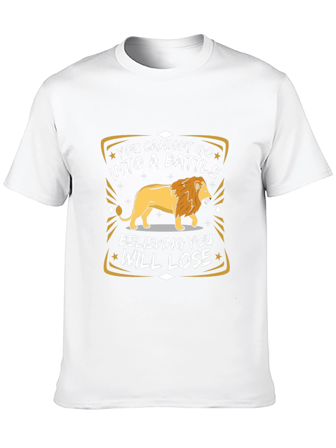 Lion Graphic T-Shirt - Motivational Battle Quote