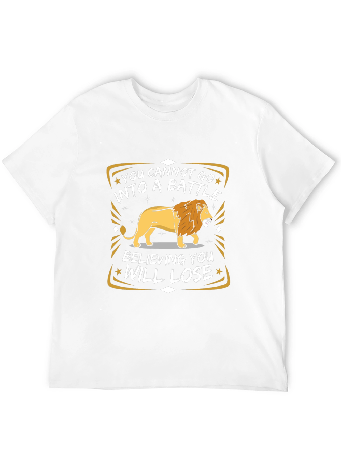 Lion Graphic T-Shirt - Motivational Battle Quote