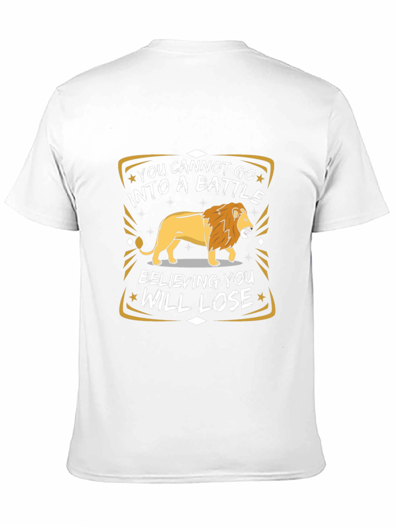 Lion Graphic T-Shirt - Motivational Battle Quote