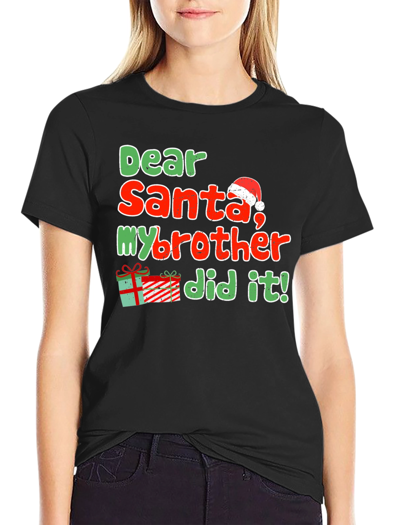 Dear Santa My Brother Did It Christmas T-Shirt