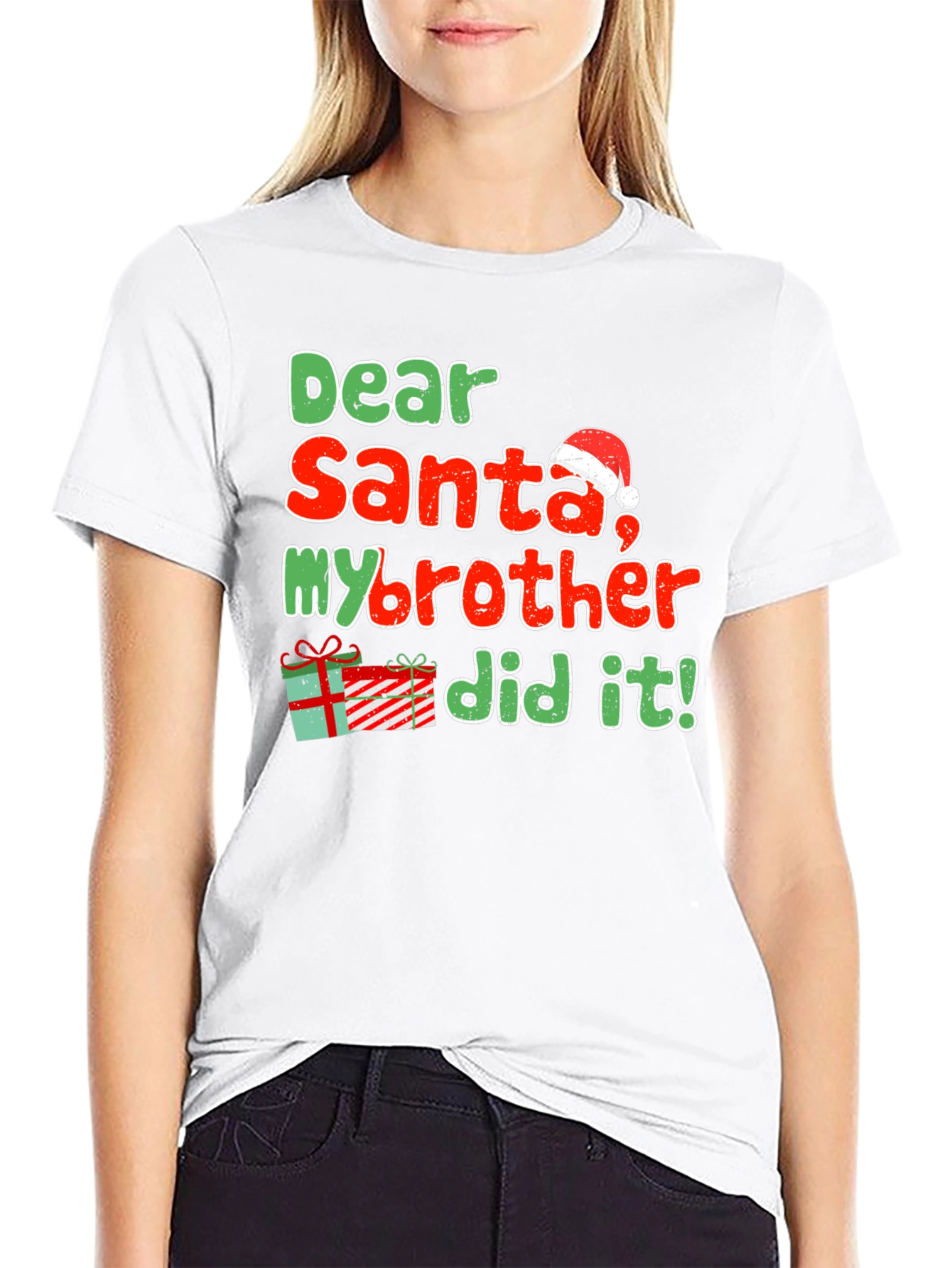 Dear Santa My Brother Did It Christmas T-Shirt