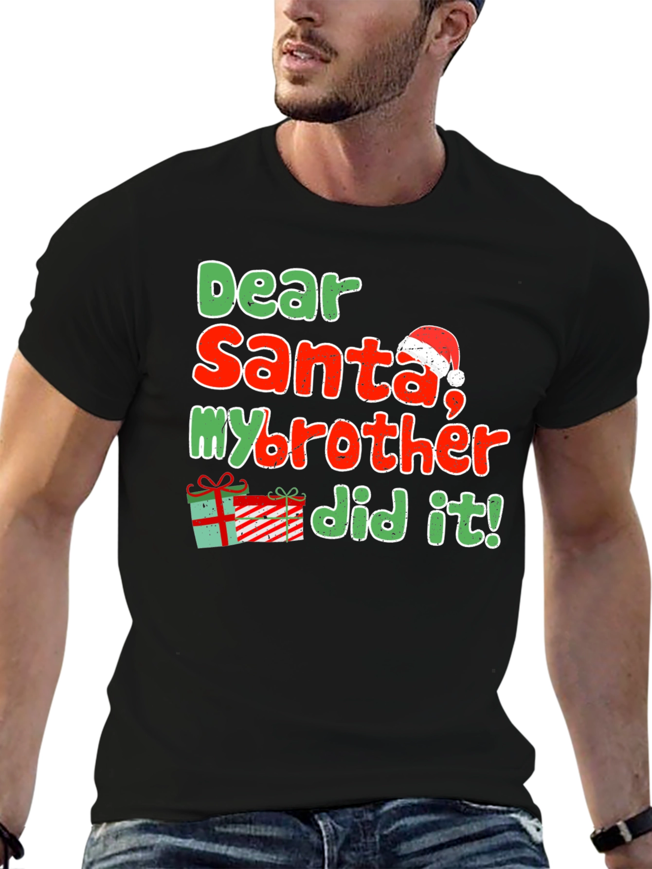 Dear Santa My Brother Did It Christmas T-Shirt
