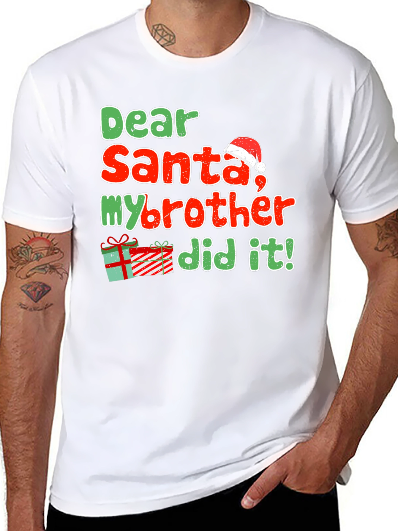 Dear Santa My Brother Did It Christmas T-Shirt