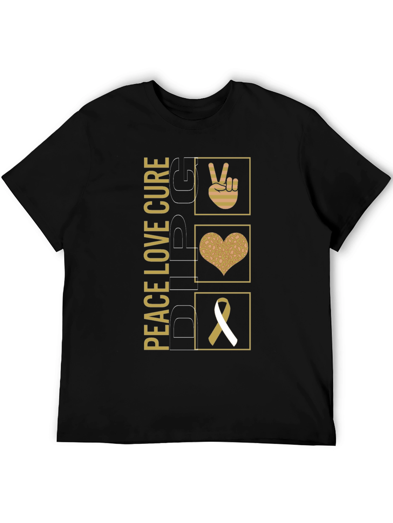 Peace Love Cure Black Graphic Tee
