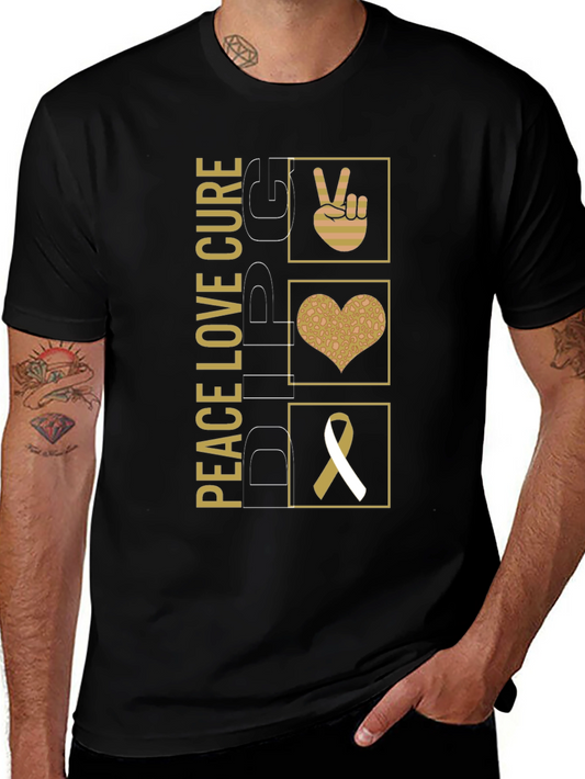 Peace Love Cure Black Graphic Tee
