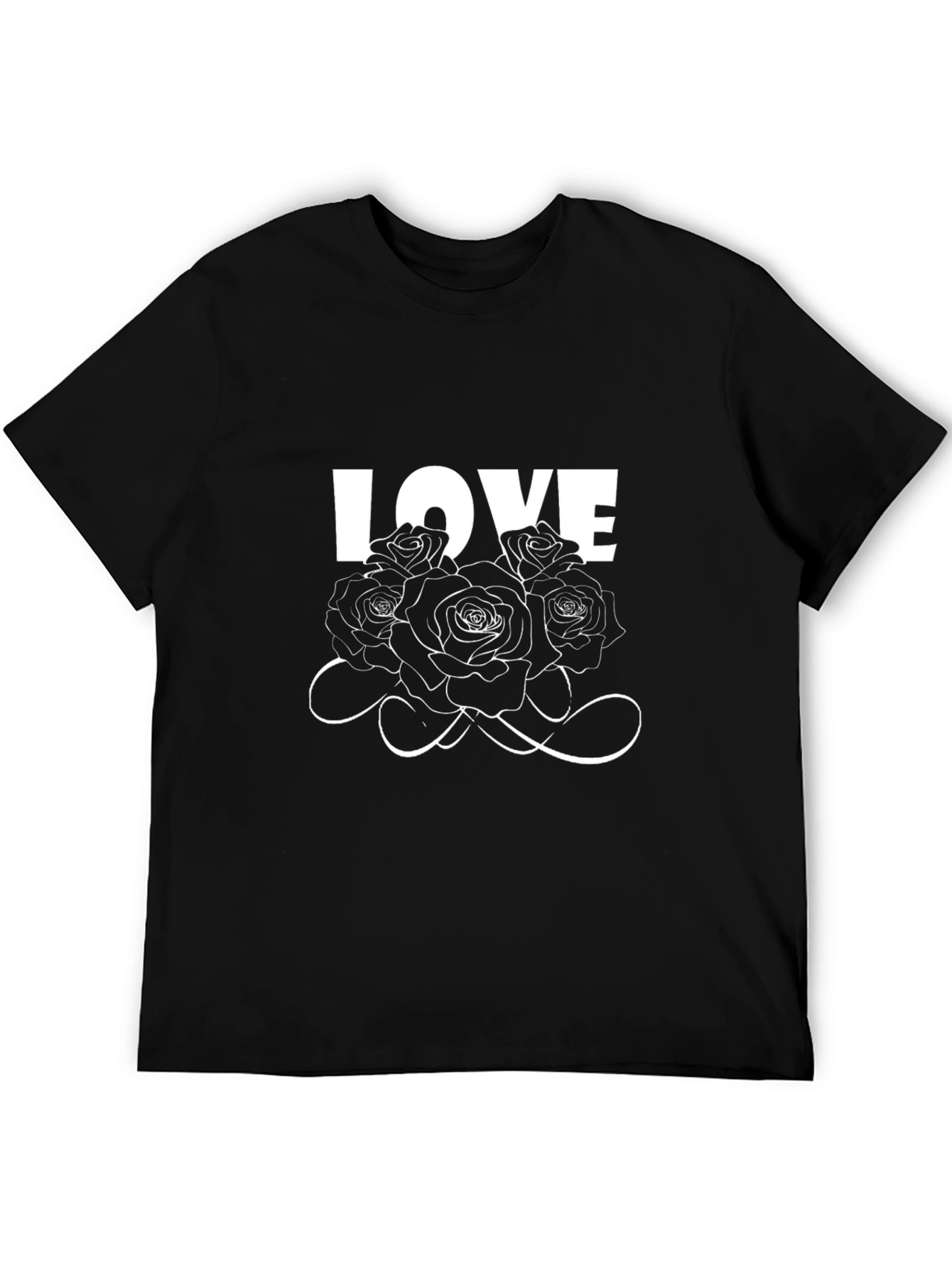 Love Roses Graphic Black T-Shirt