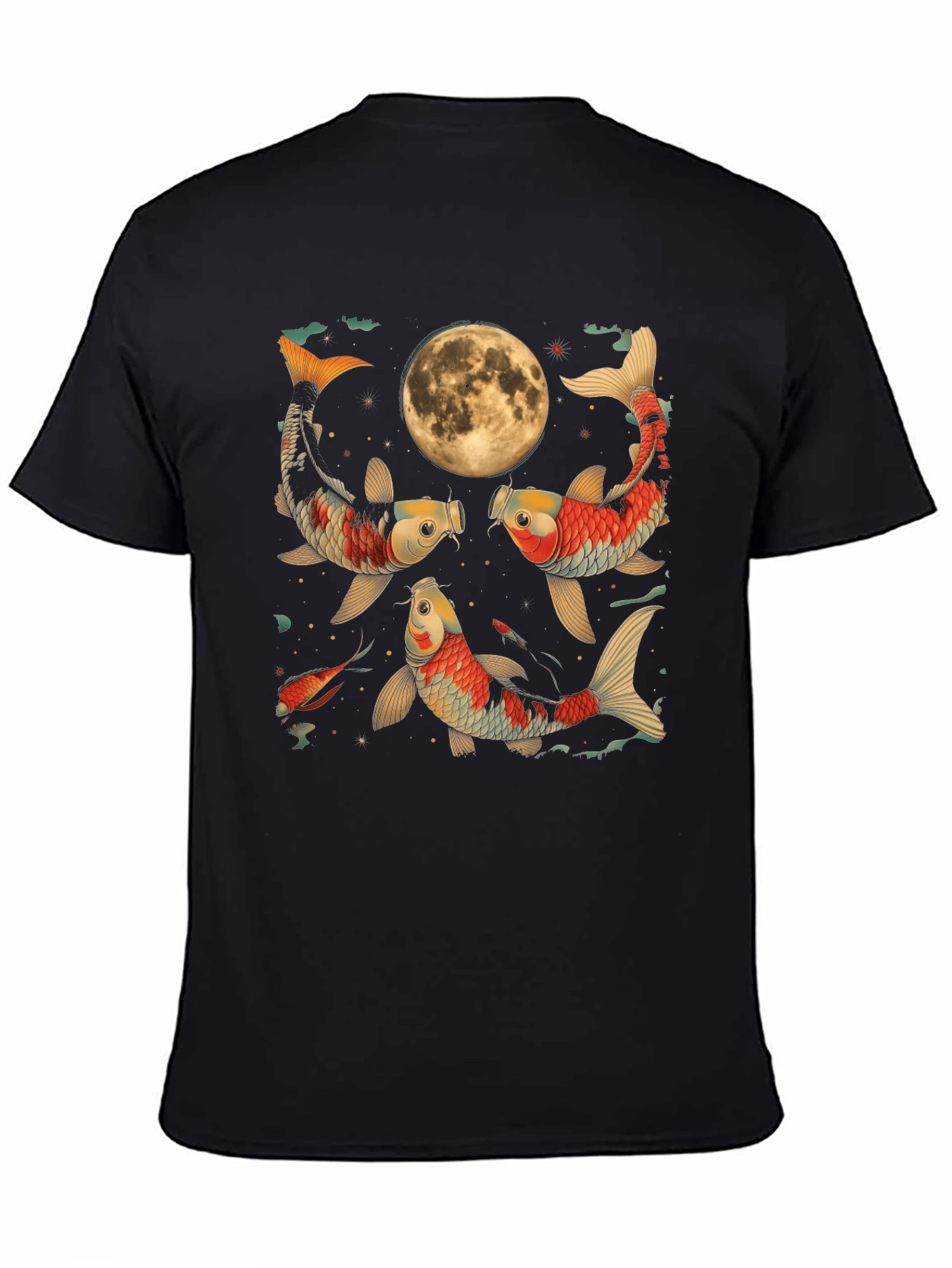 Koi Fish Moon Graphic Tee - Unique Style