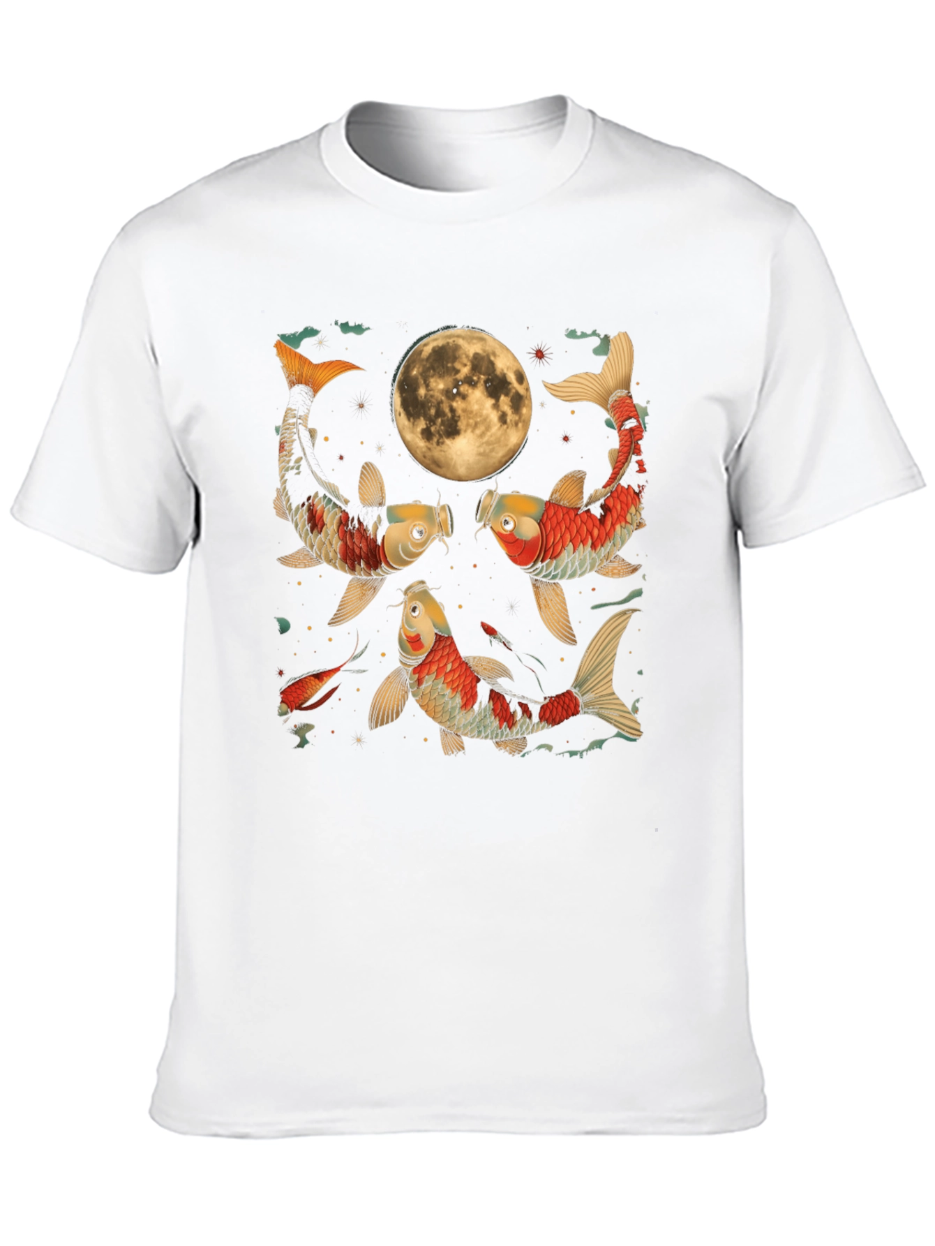 Koi Fish Moon Graphic Tee - Unique Style