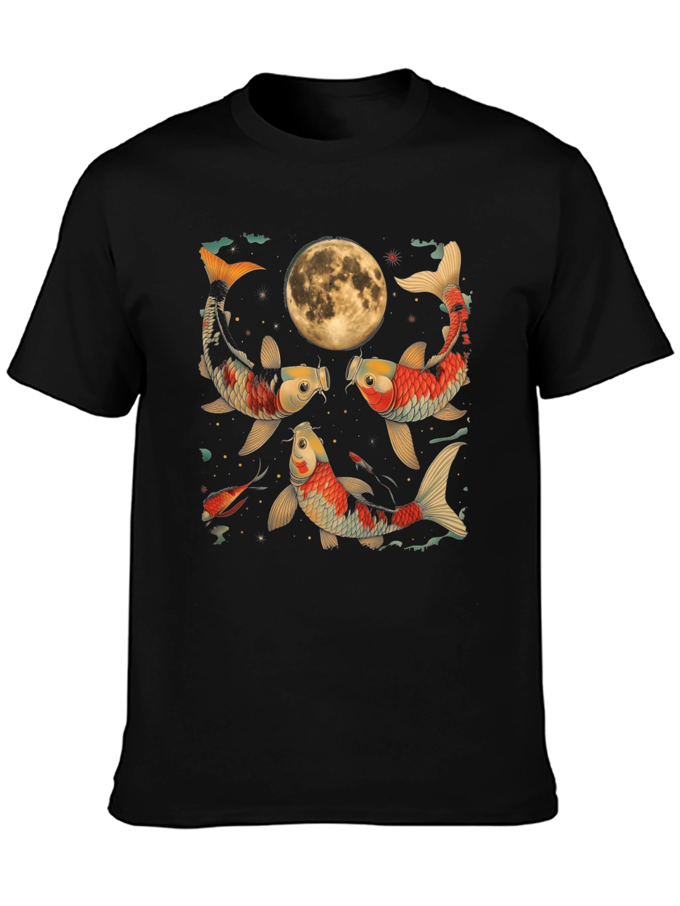 Koi Fish Moon Graphic Tee - Unique Style