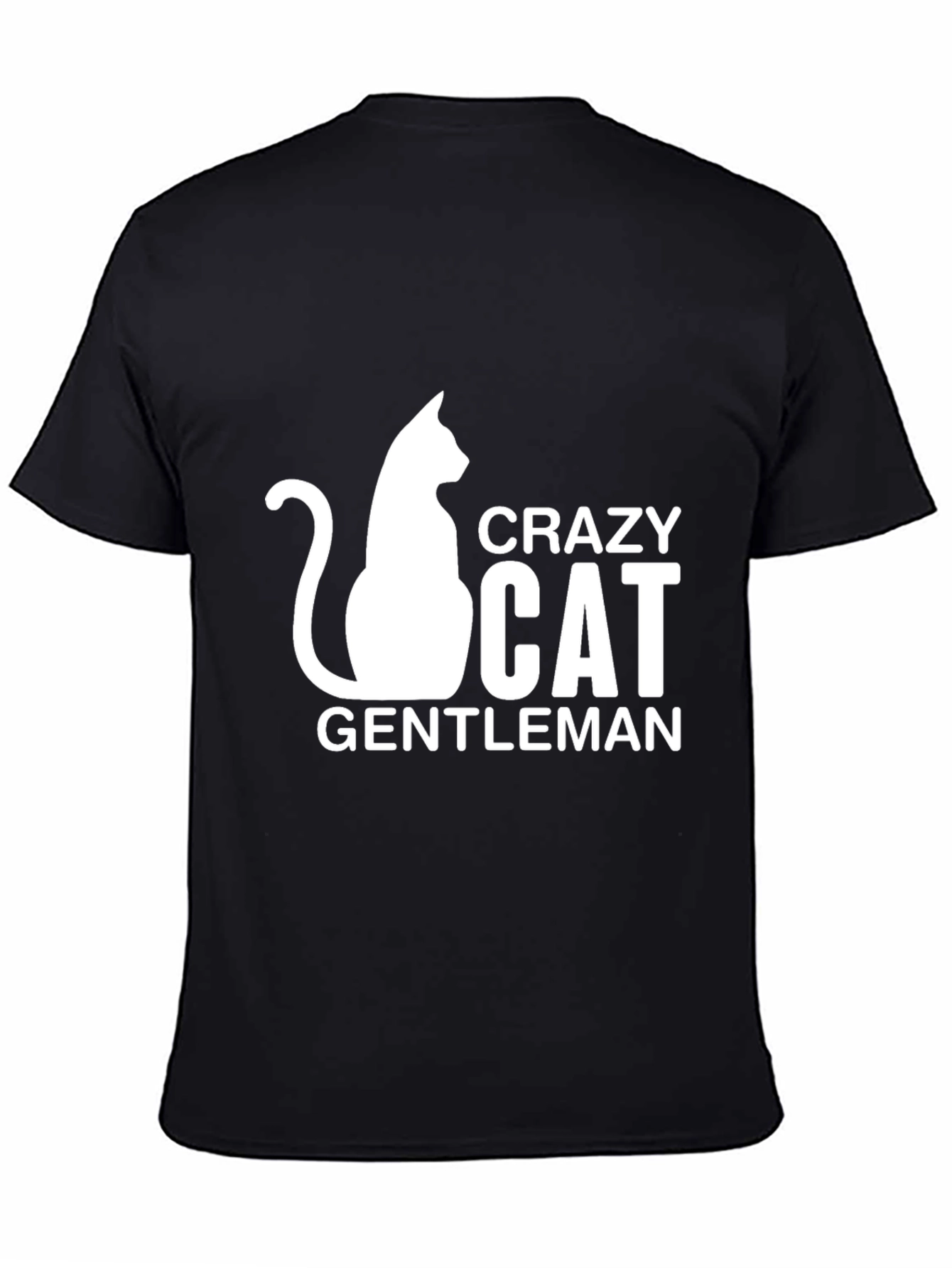 Crazy Cat Gentleman Black T-Shirt