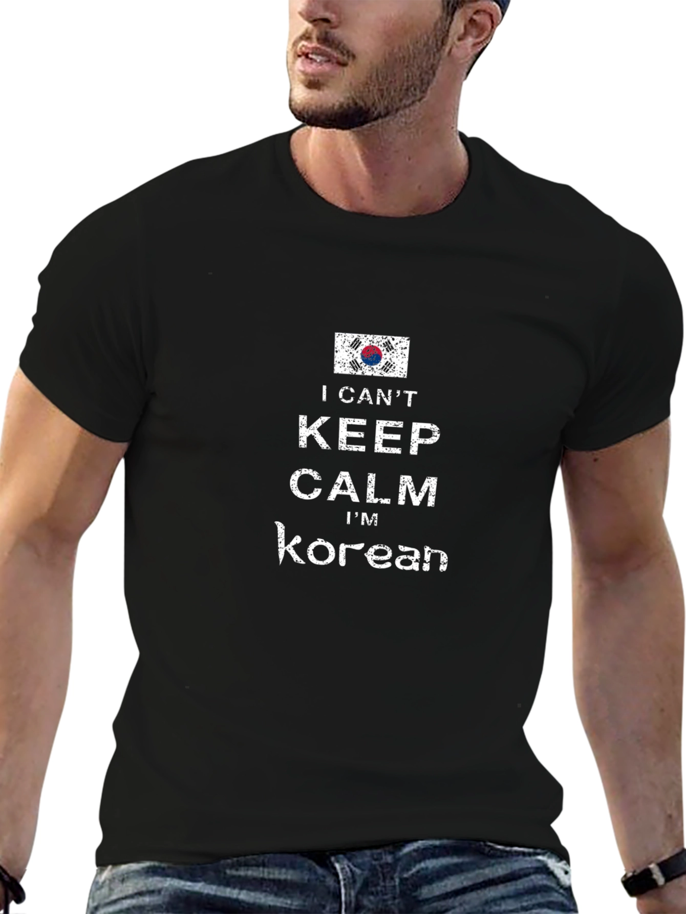 I Cant Keep Calm Im Korean Black T-Shirt