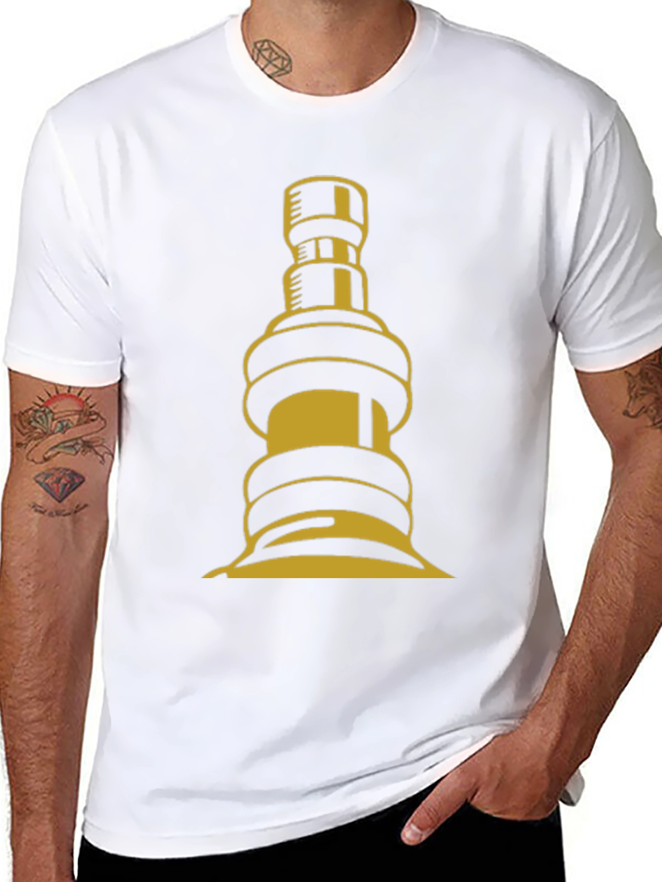 Golden Gear Graphic Black T-Shirt - Modern Casual Tee