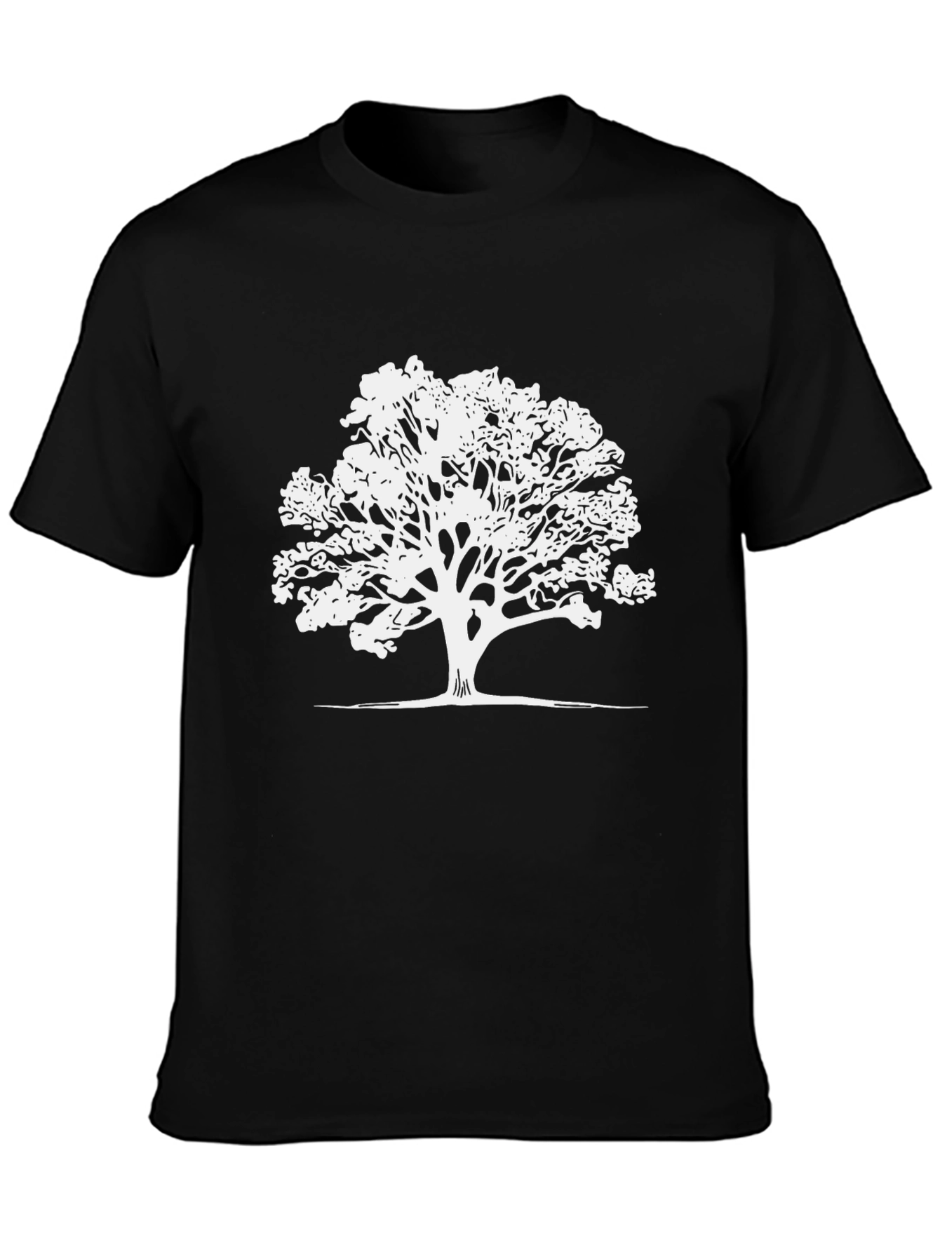 Nature Tree Graphic T-Shirt - Black Casual Tee