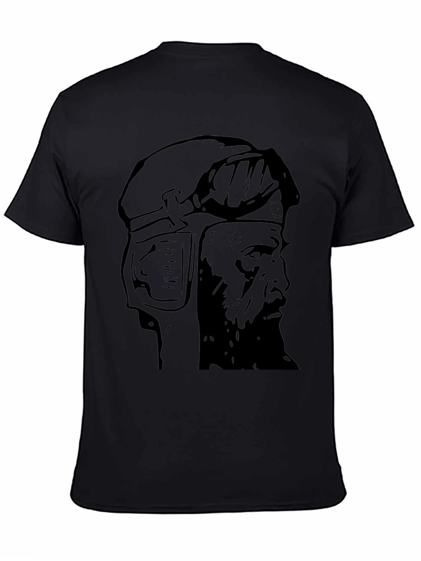 Aviator Graphic Tee - Black Cotton T-Shirt