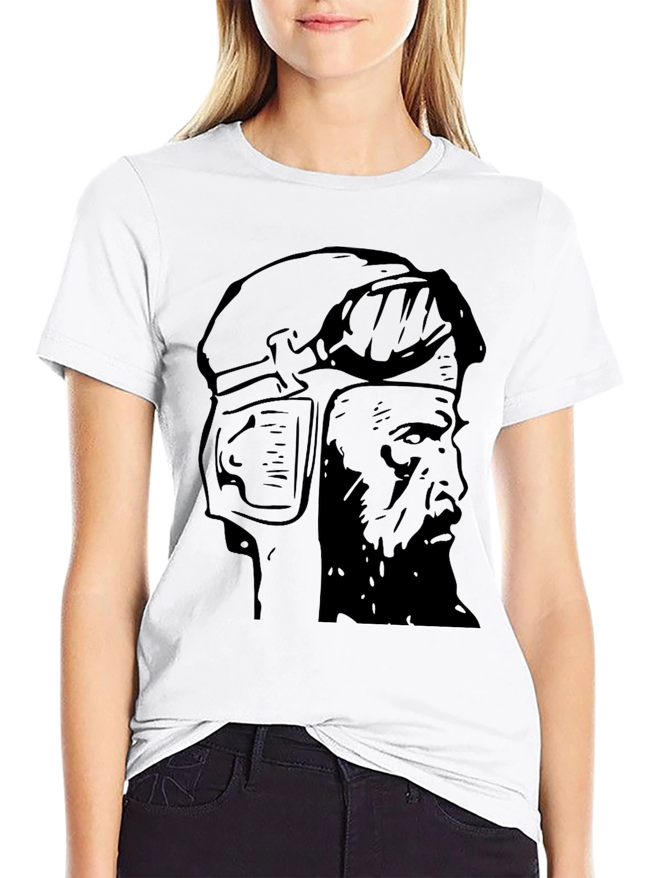 Aviator Graphic Tee - Black Cotton T-Shirt