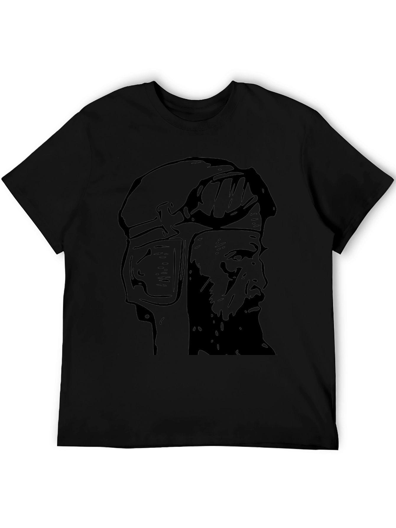 Aviator Graphic Tee - Black Cotton T-Shirt