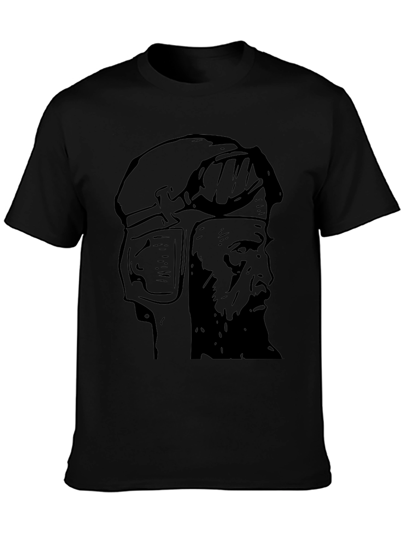 Aviator Graphic Tee - Black Cotton T-Shirt