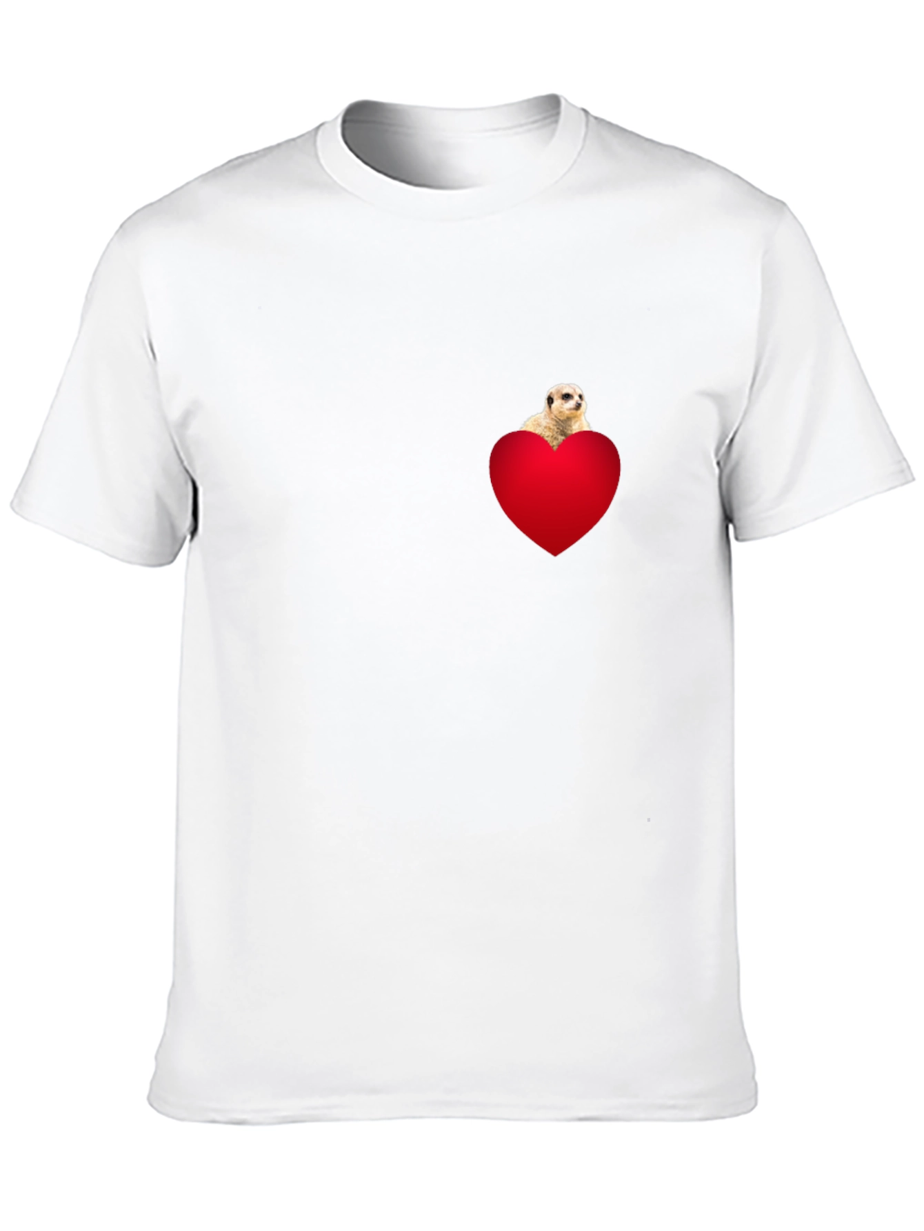 Meerkat Heart Pocket T-Shirt - Black