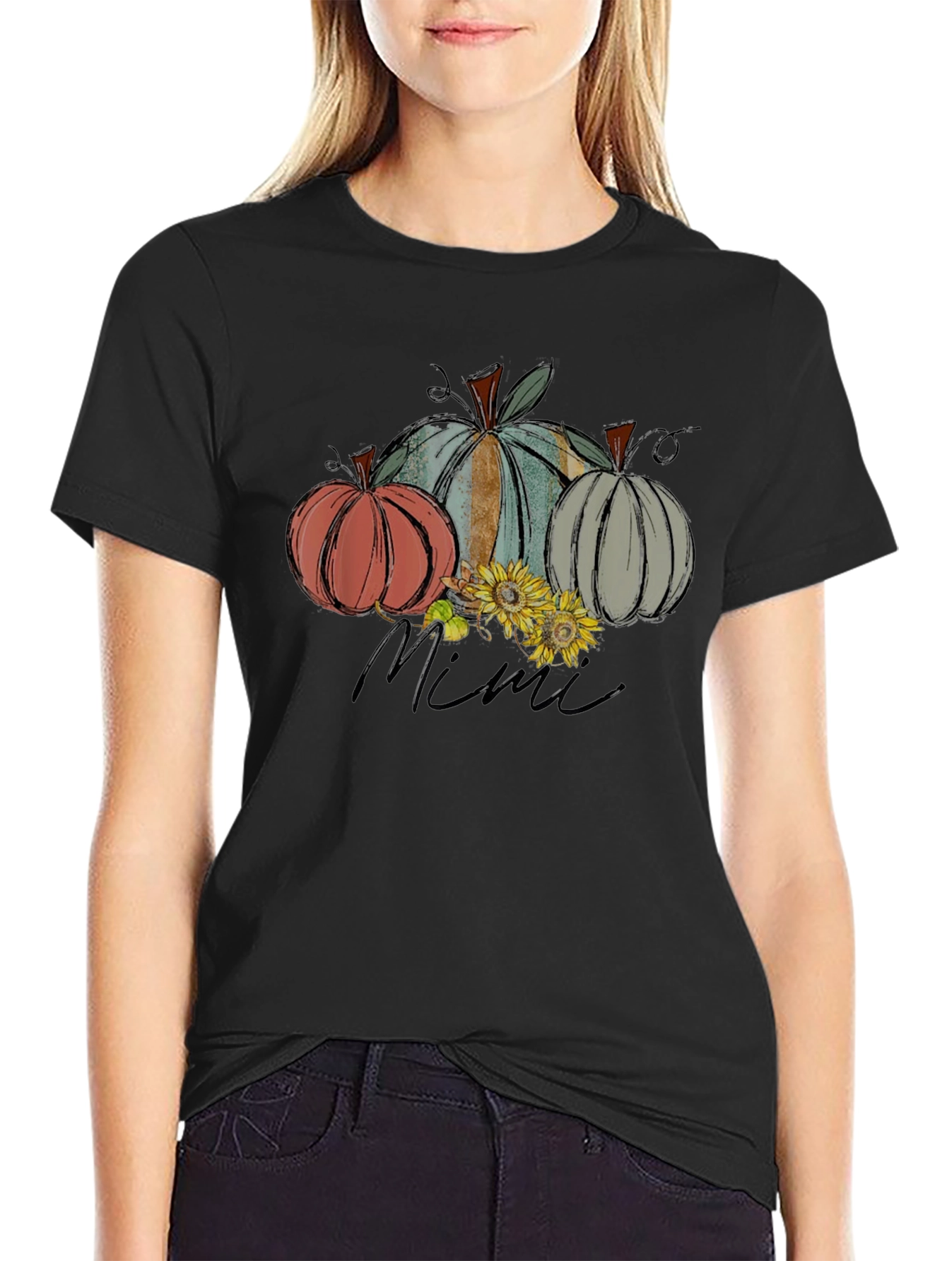 Autumn Pumpkin Mimi T-Shirt Fall Harvest Tee