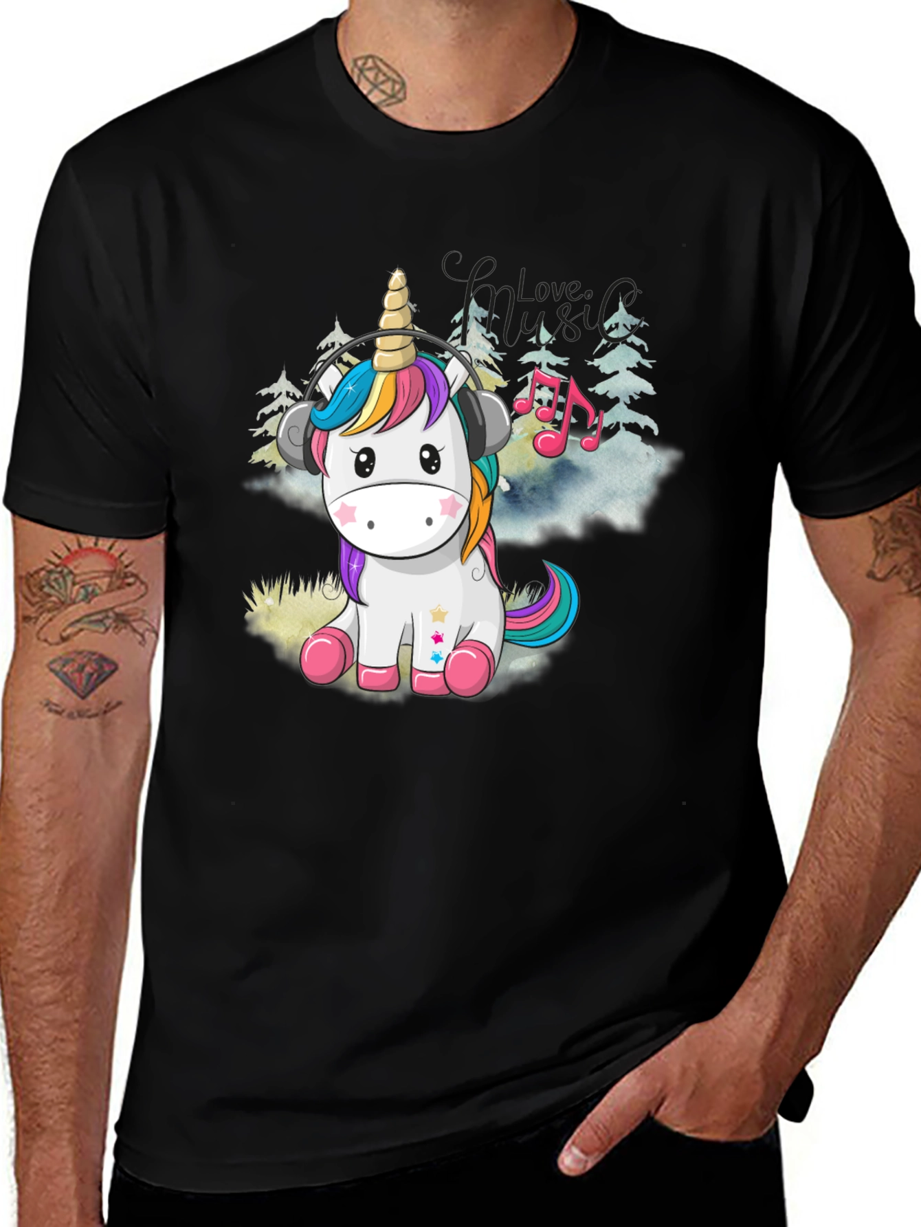 Unicorn Music Lover Graphic Tee