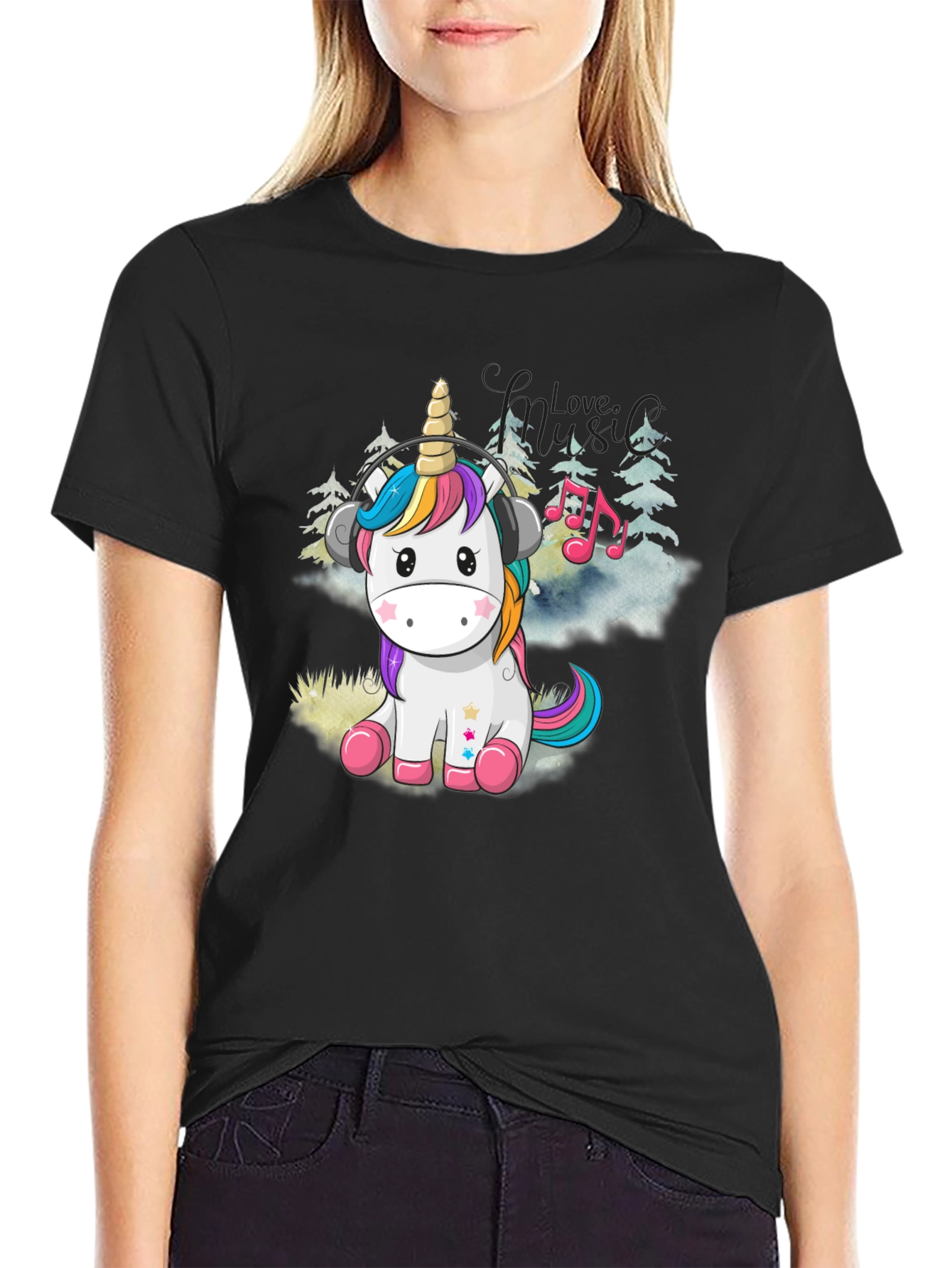 Unicorn Music Lover Graphic Tee