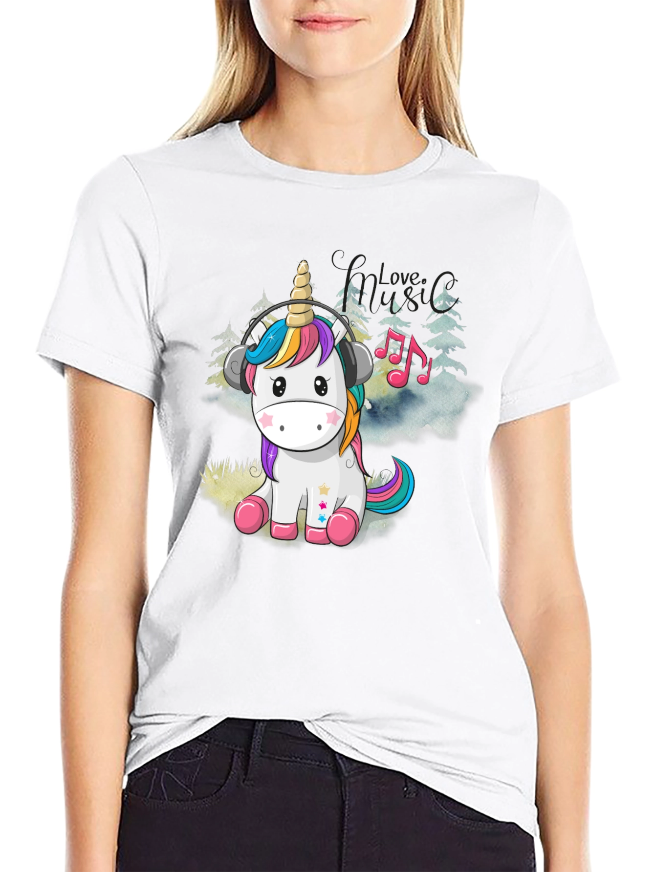 Unicorn Music Lover Graphic Tee