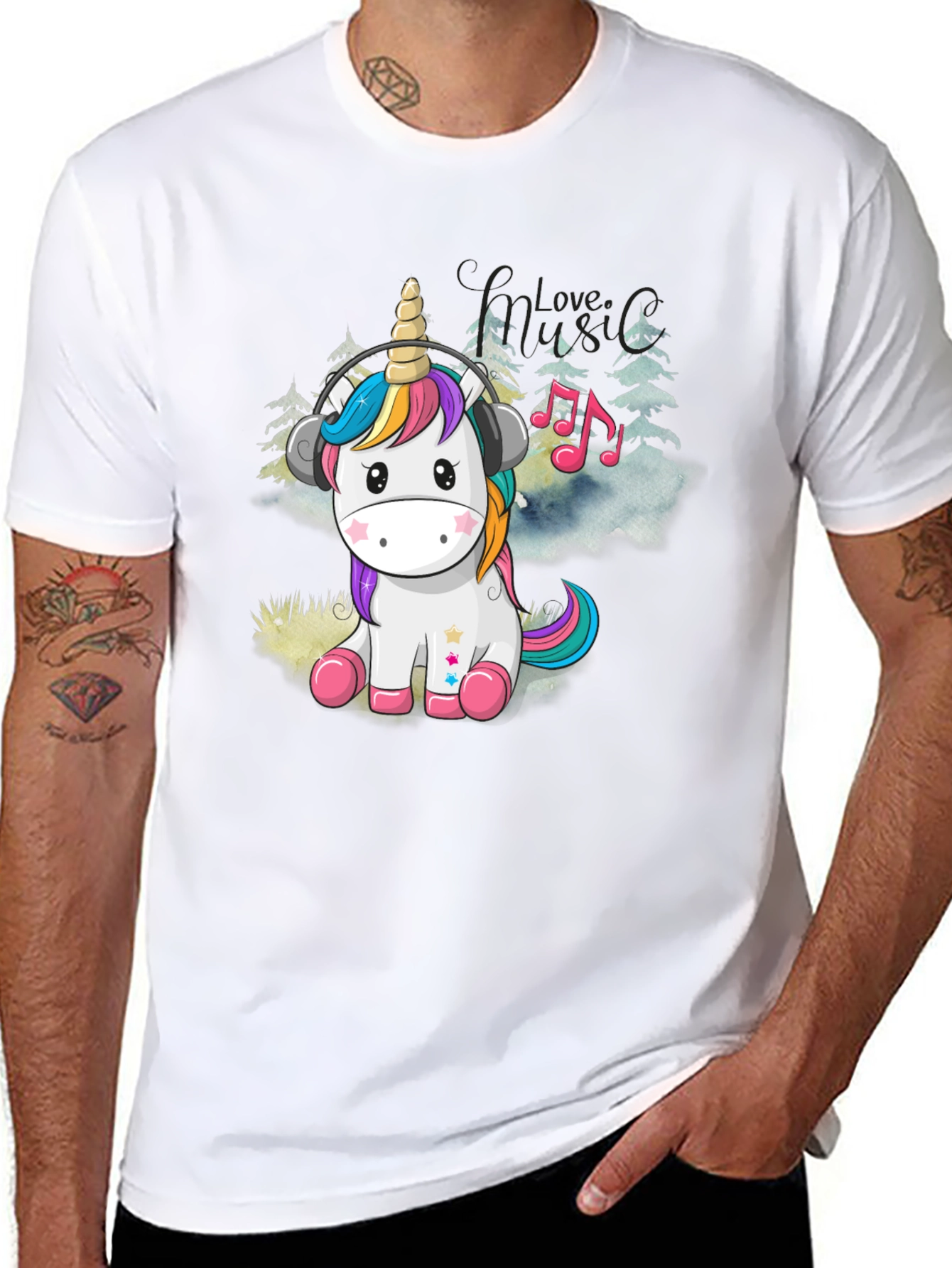 Unicorn Music Lover Graphic Tee